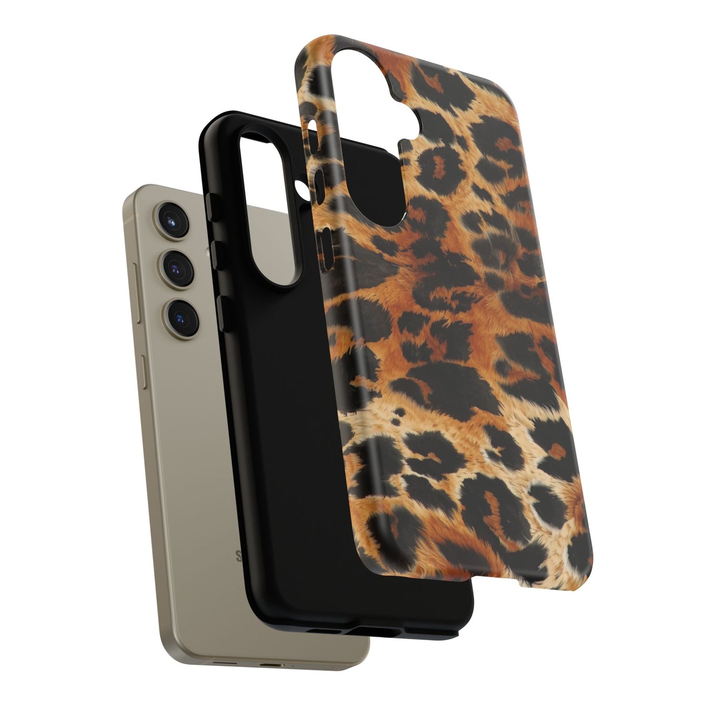 Leopard Print Tough Phone Case – Rugged Protective iPhone Cover