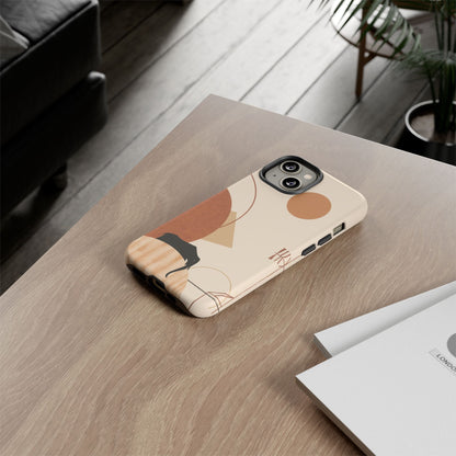 Abstract Earth Tones Phone Case — Minimal Geometric Design