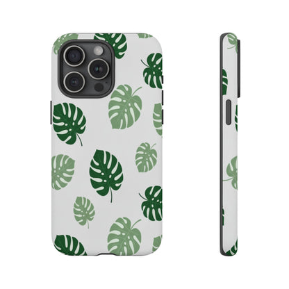 Monstera Leaf Phone Case — Tropical Green Pattern Tough Case