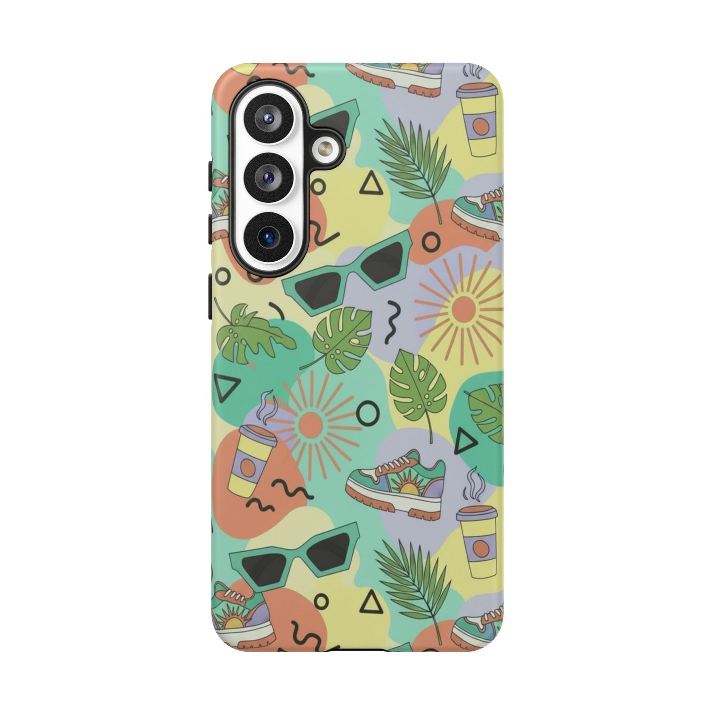 Tropical Summer Phone Case — Retro Sunglasses, Sneakers & Palm Pattern