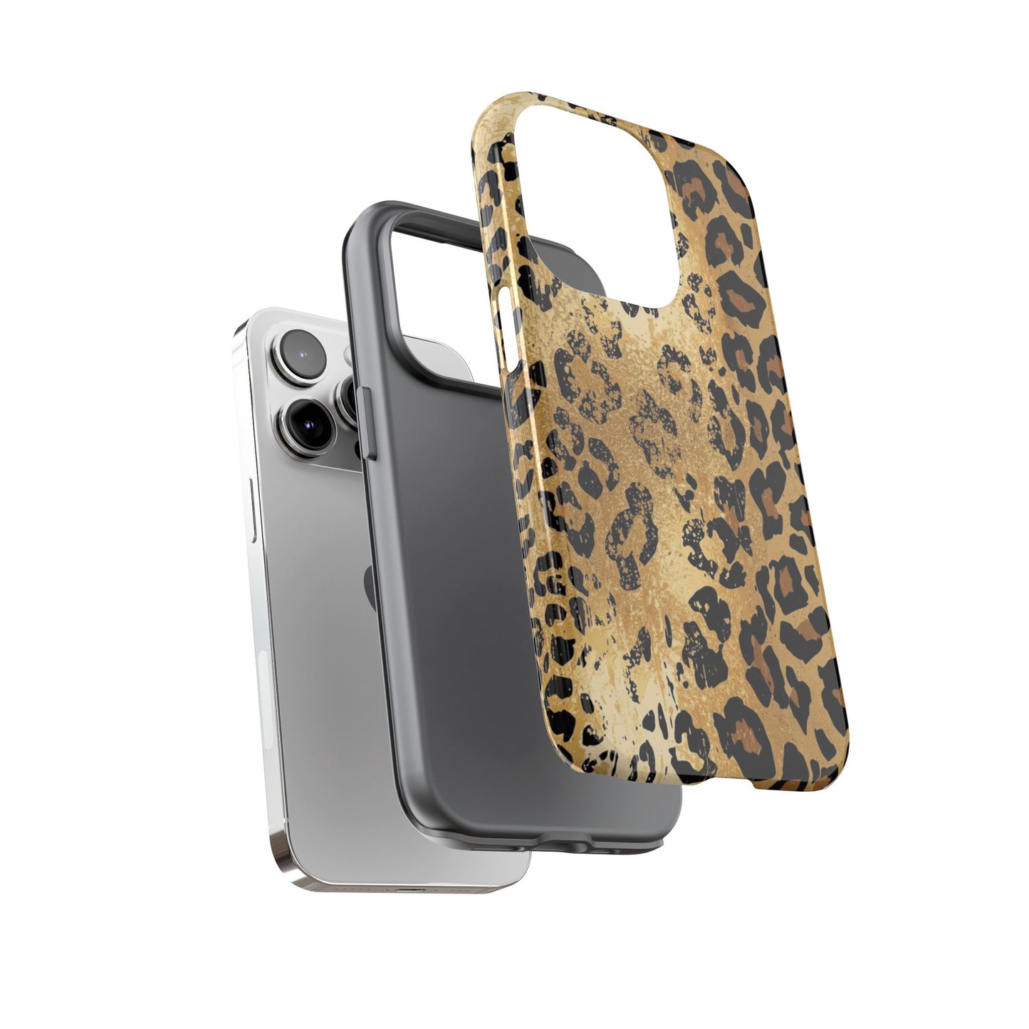 Leopard Print Tough Phone Case — Durable Protective iPhone Cover