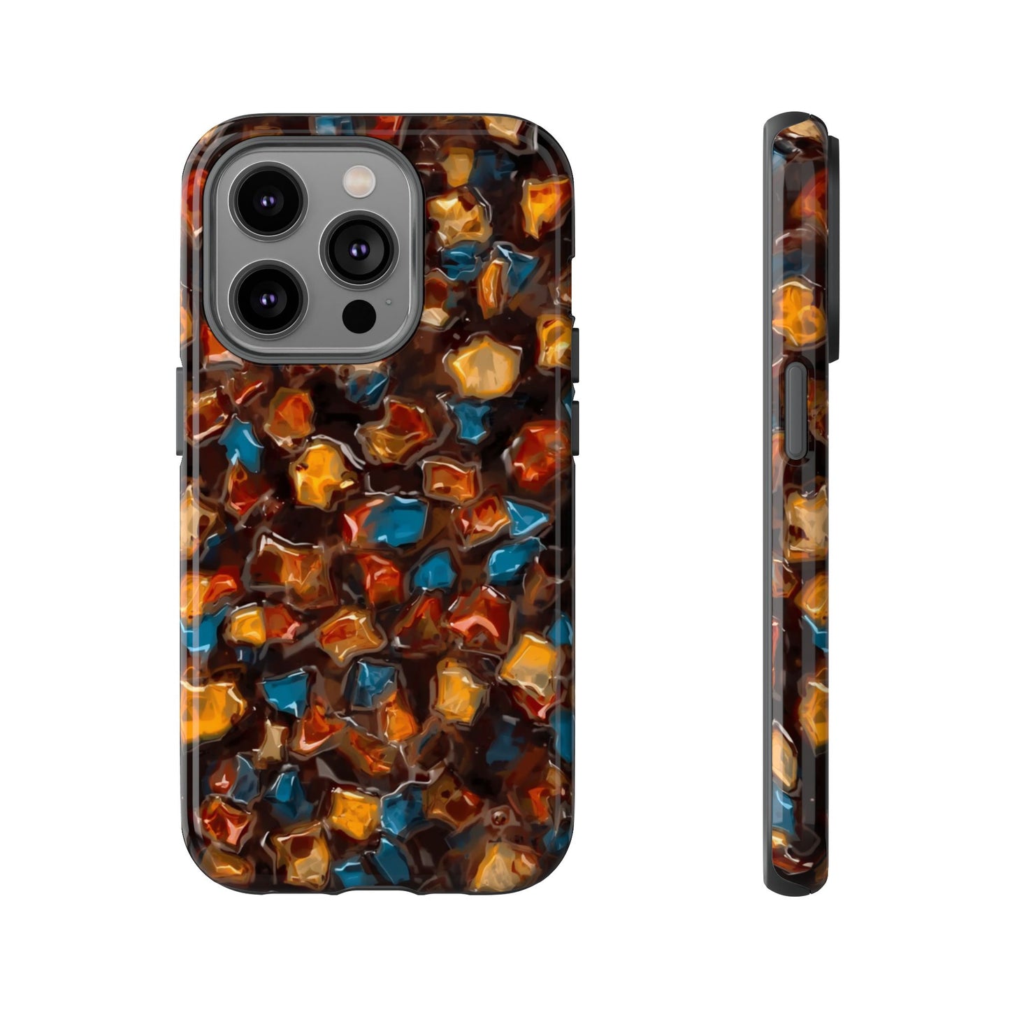 Phone Case - Amber Tortoiseshell Mosaic Protective Cover