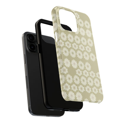 Daisy Pattern Tough Phone Case — Protective Floral iPhone Cover