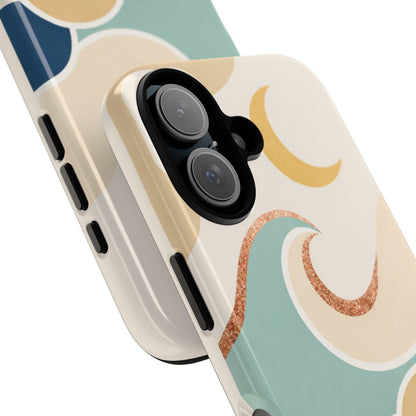 Sea Breeze Tough Phone Case — Retro Waves & Shells Design