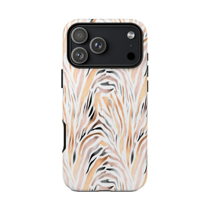 Tough Case — Neutral Watercolor Tiger Stripe Phone Case