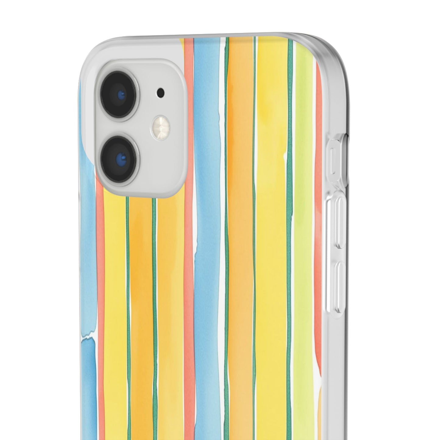 Watercolor Stripe Phone Case — Bright Pastel Vertical Stripes Protective Flexi Case