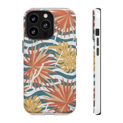 Tropical Palm Tough Phone Case – Retro Wave Floral Protective Cover