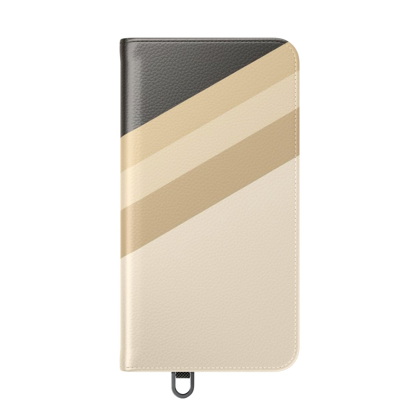 Retro Neutral Stripe Flip Phone Case — Wallet Folio with Card Slots