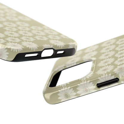 Daisy Pattern Tough Phone Case — Protective Floral iPhone Cover