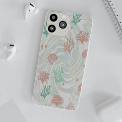 Pastel Seashell Phone Case — Coral Reef Wave iPhone Cover
