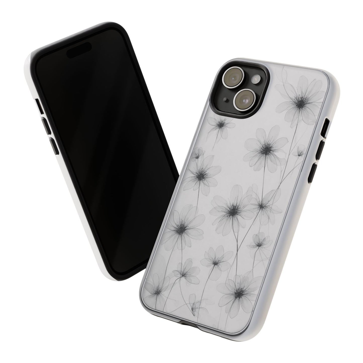Tough Case — Black & White Floral Tough Phone Case