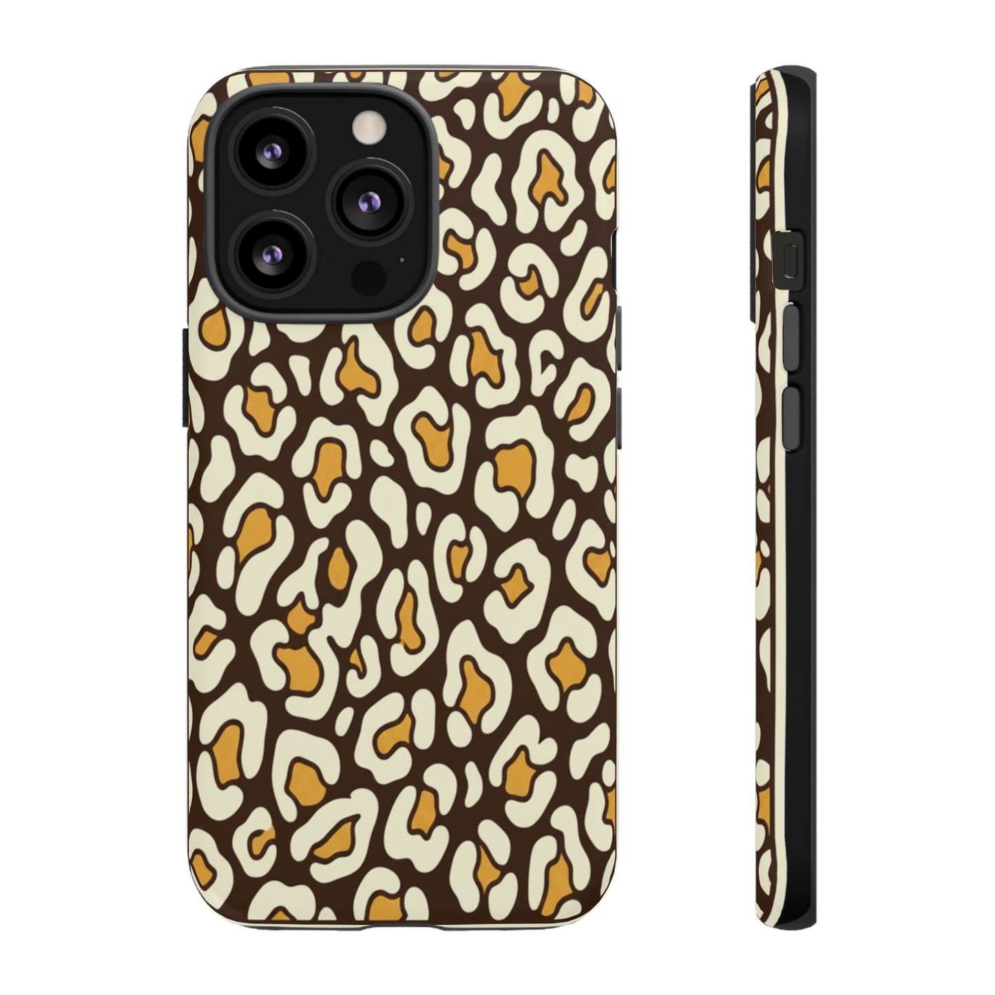 Leopard Print Tough Phone Case — Durable Protective iPhone Cover