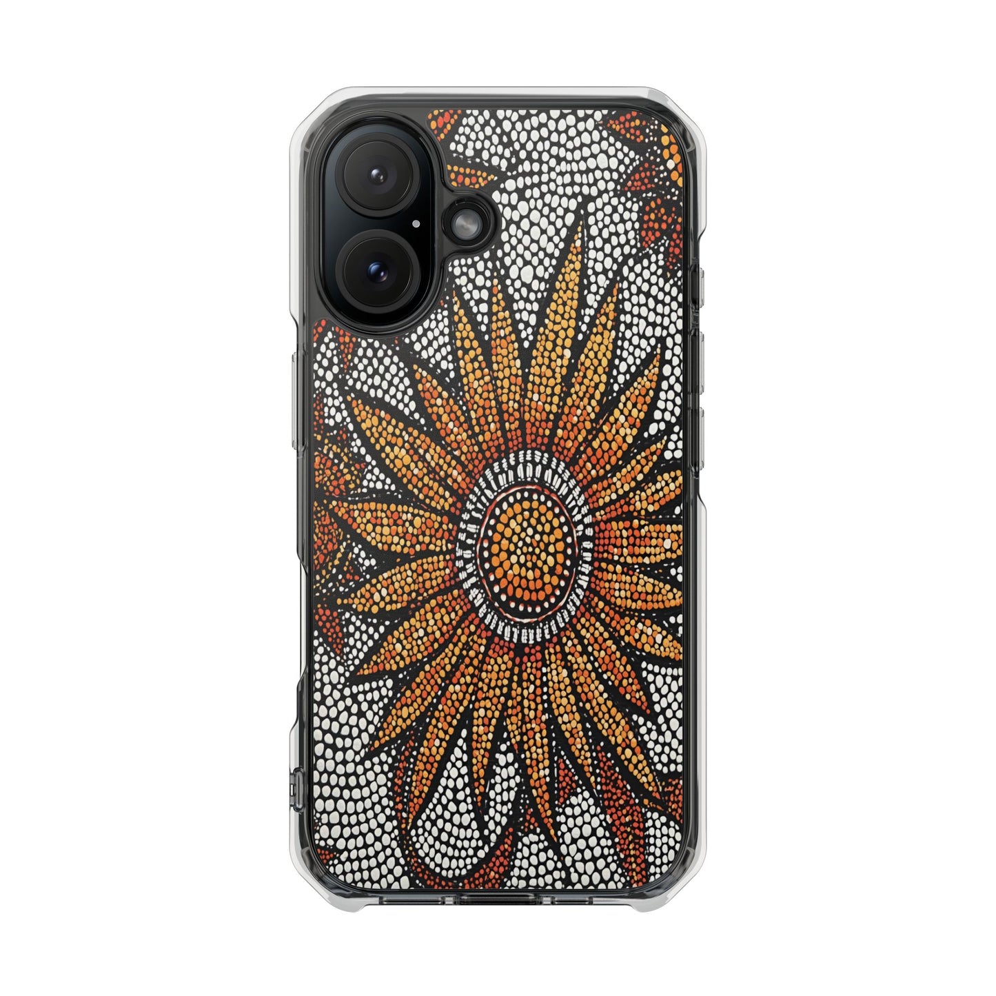 Clear Impact Phone Case — Mosaic Sunflower Magnetic Protective Case