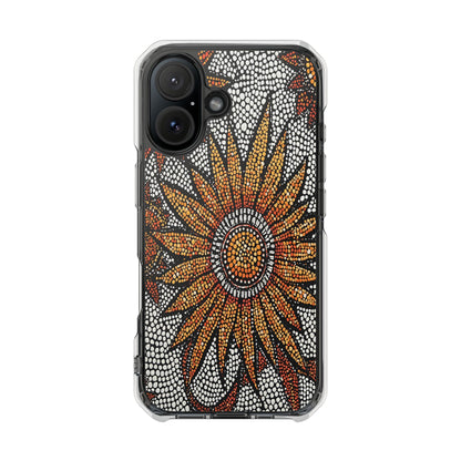 Clear Impact Phone Case — Mosaic Sunflower Magnetic Protective Case