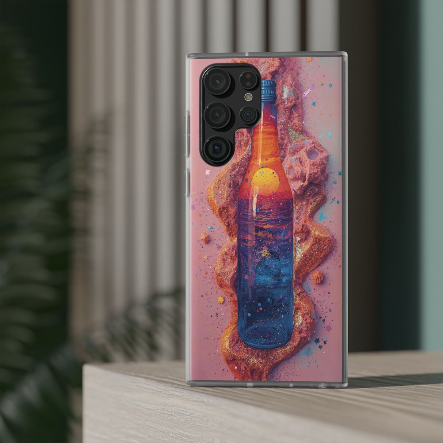 Phone Case — Surreal Sunset Bottle Art Flexible Protective Cover