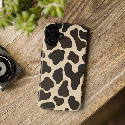 Cow Print Phone Case — Black & Cream Protective  Case