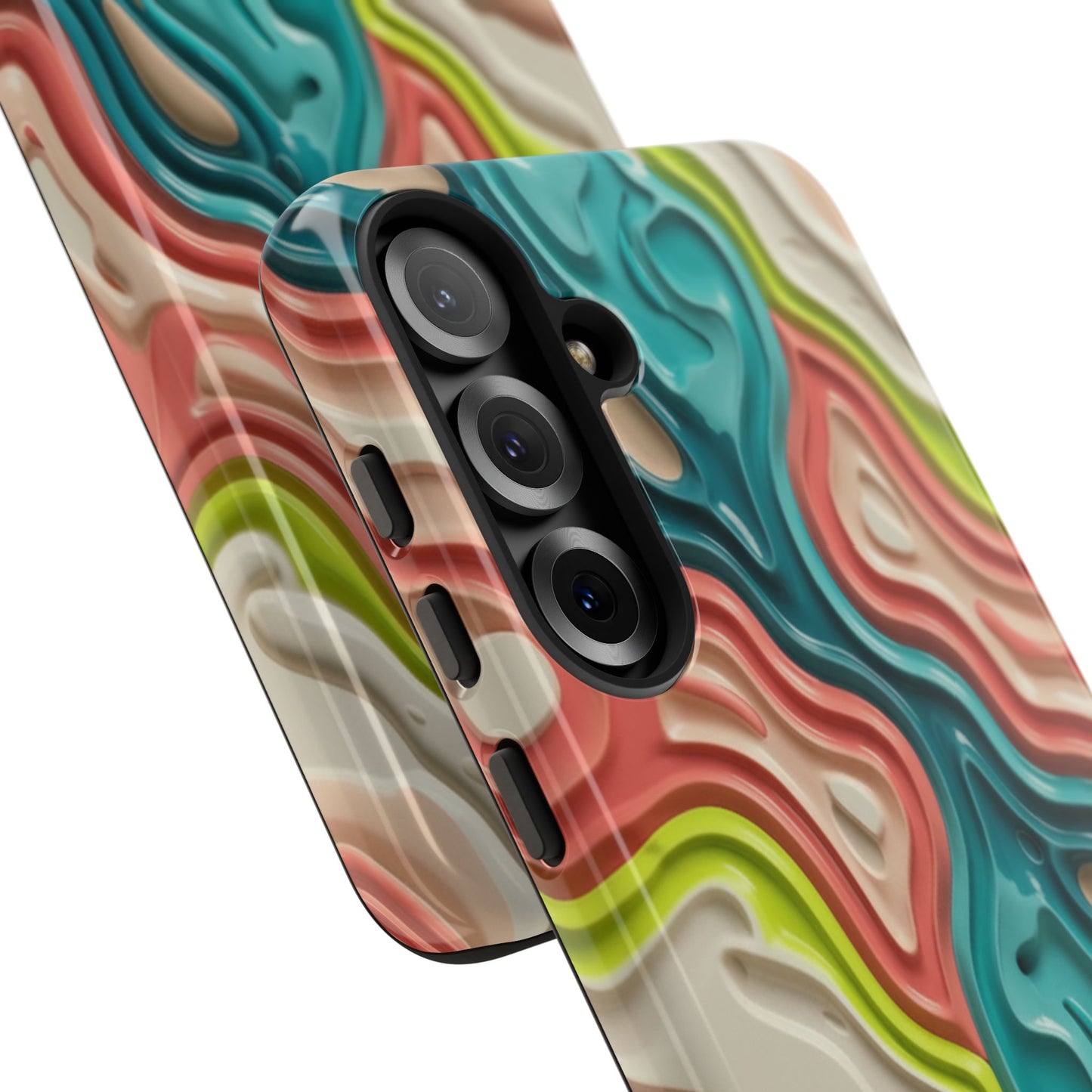 Abstract Contour Phone Case — Colorful Topographic Pattern Tough Case