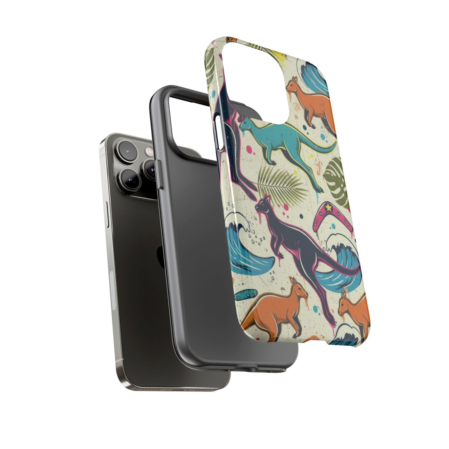 Tough Cases — Colorful Surfing Kangaroo Phone Case