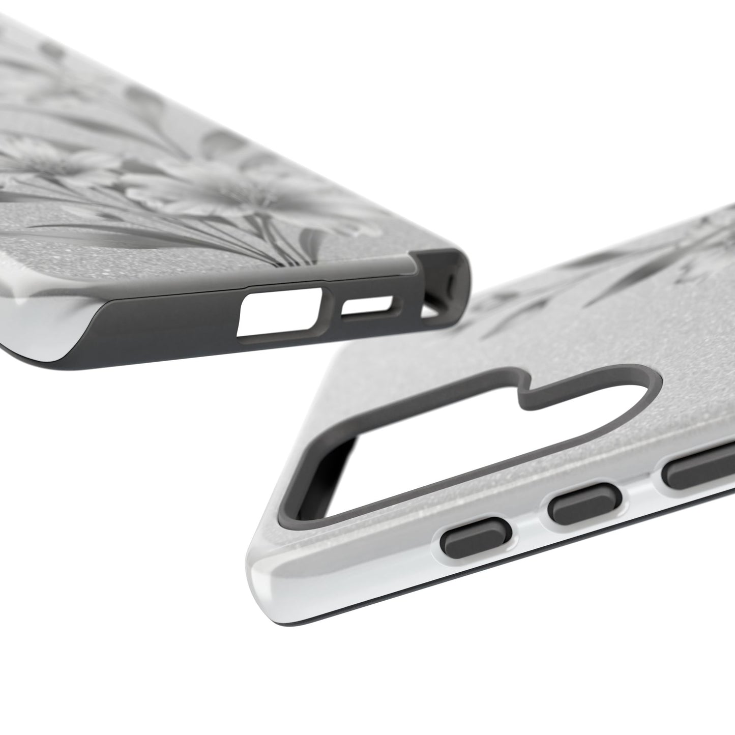 Floral Monochrome Phone Case — Elegant Black & White Lily Design