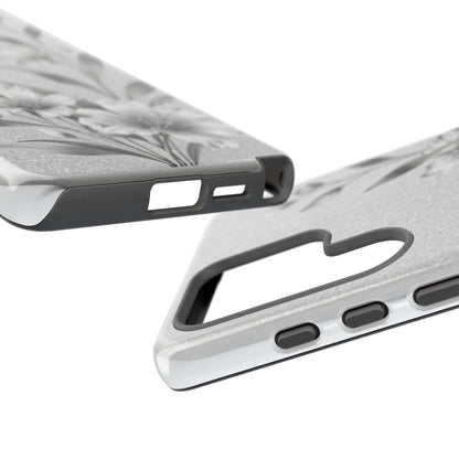 Floral Monochrome Phone Case — Elegant Black & White Lily Design