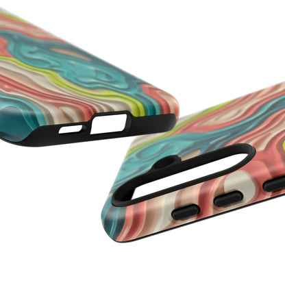 Abstract Contour Phone Case — Colorful Topographic Pattern Tough Case