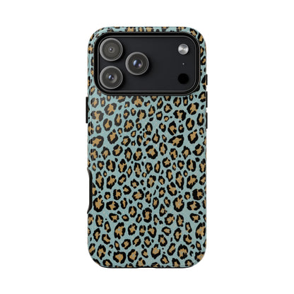 Leopard Print Tough Phone Case - Blue Cheetah Protective Cover