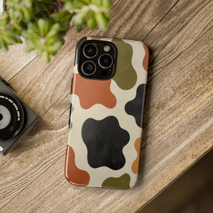 Retro Abstract Camouflage Phone Case — Earth Tone Tough Case