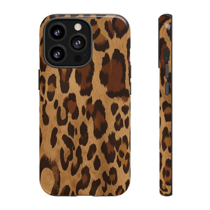 Leopard Print Tough Phone Case — Durable Animal Print Protective Cover