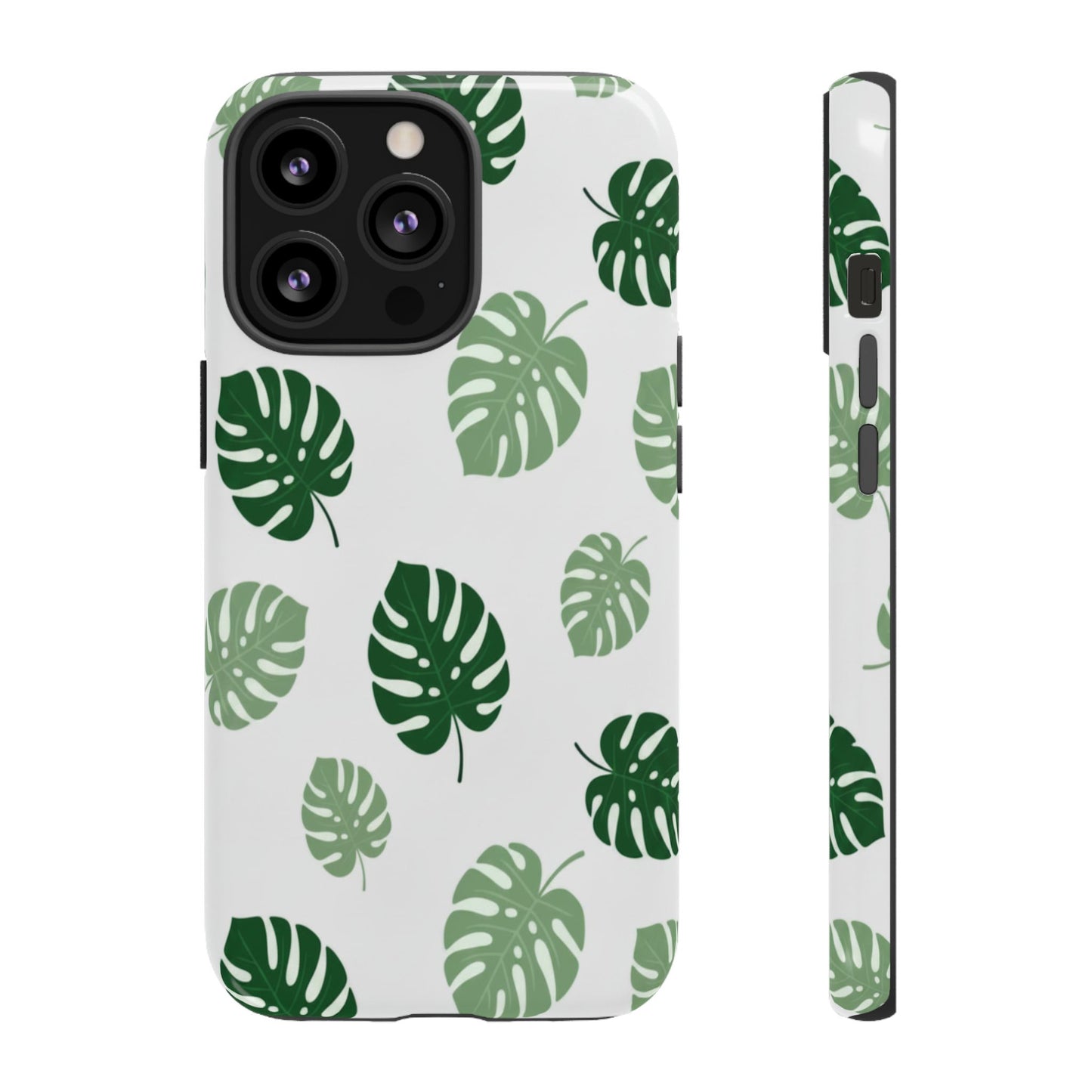 Monstera Leaf Phone Case — Tropical Green Pattern Tough Case