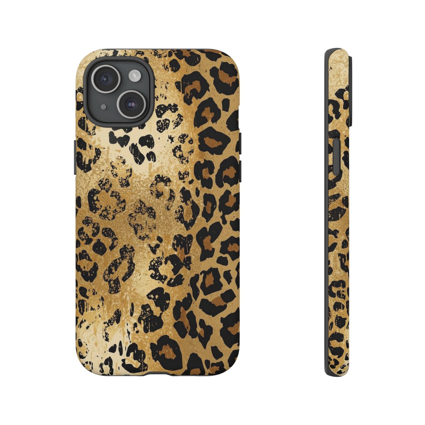 Leopard Print Tough Phone Case — Durable Protective iPhone Cover