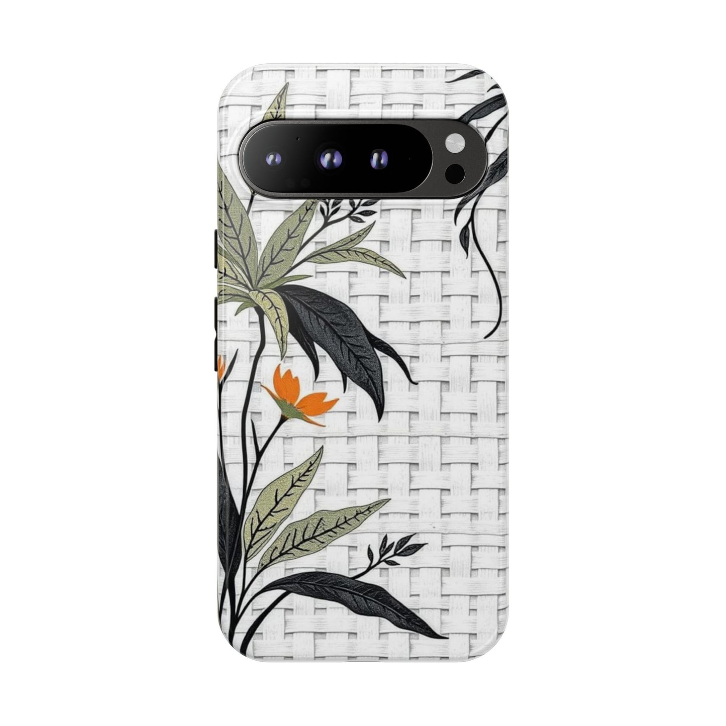 Floral Woven Tough Phone Case — Protective Botanical iPhone Cover