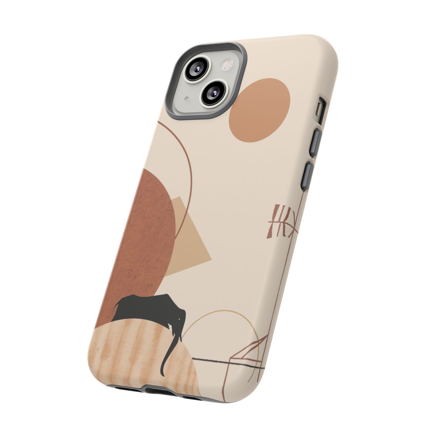 Abstract Earth Tones Phone Case — Minimal Geometric Design