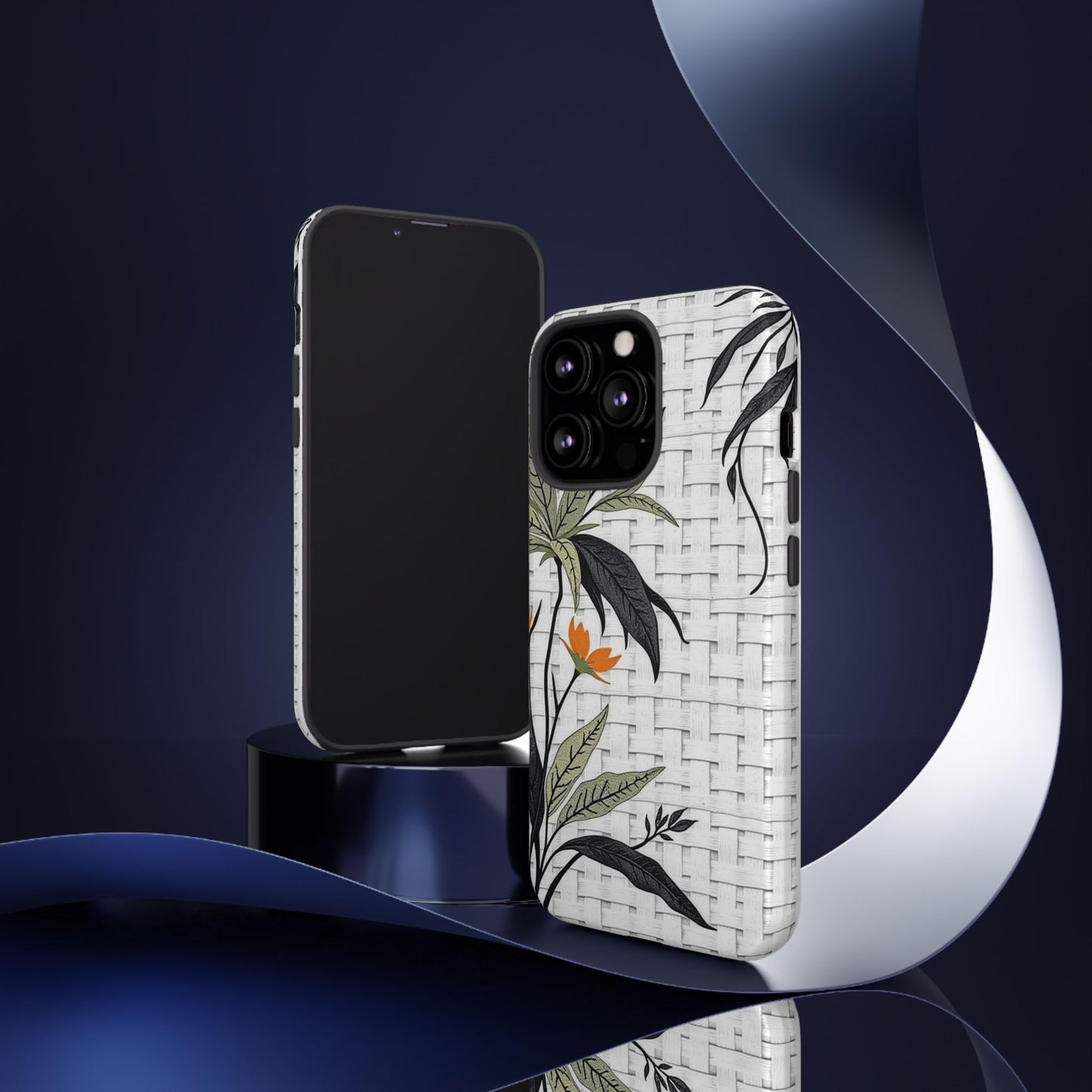 Floral Woven Tough Phone Case — Protective Botanical iPhone Cover