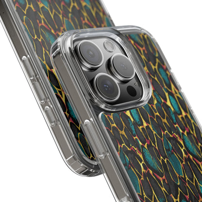Teal Gold Leopard Clear Phone Case