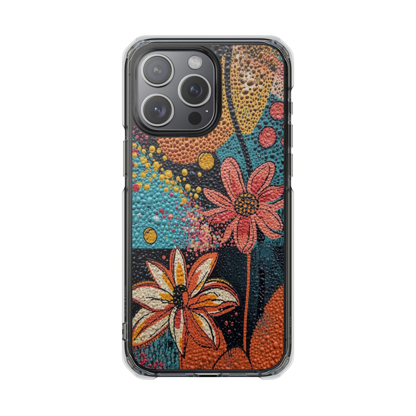 Clear Magnetic Phone Case — Colorful Floral Impact Protection