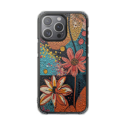 Clear Magnetic Phone Case — Colorful Floral Impact Protection