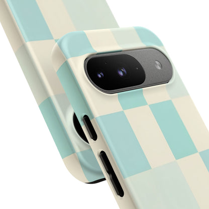 Pastel Checkerboard Tough Case – Mint & Cream Protective Phone Cover