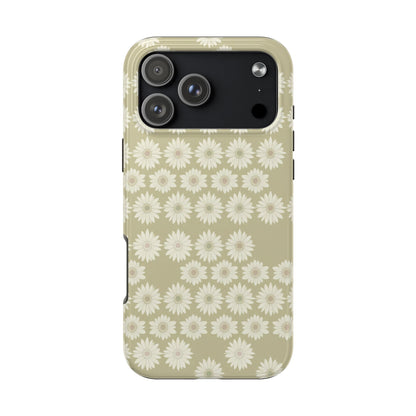 Daisy Pattern Tough Phone Case — Protective Floral iPhone Cover