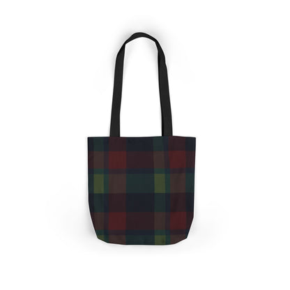 Plaid Canvas Tote Bag — Dark Autumn Tartan Market Tote