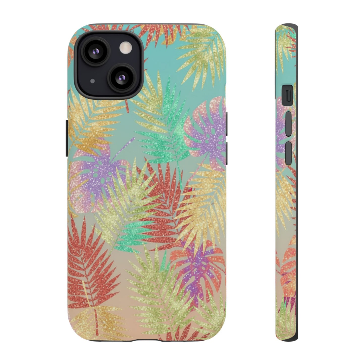 Tropical Palm Leaf Tough Phone Case – Colorful Pastel Botanical Protection