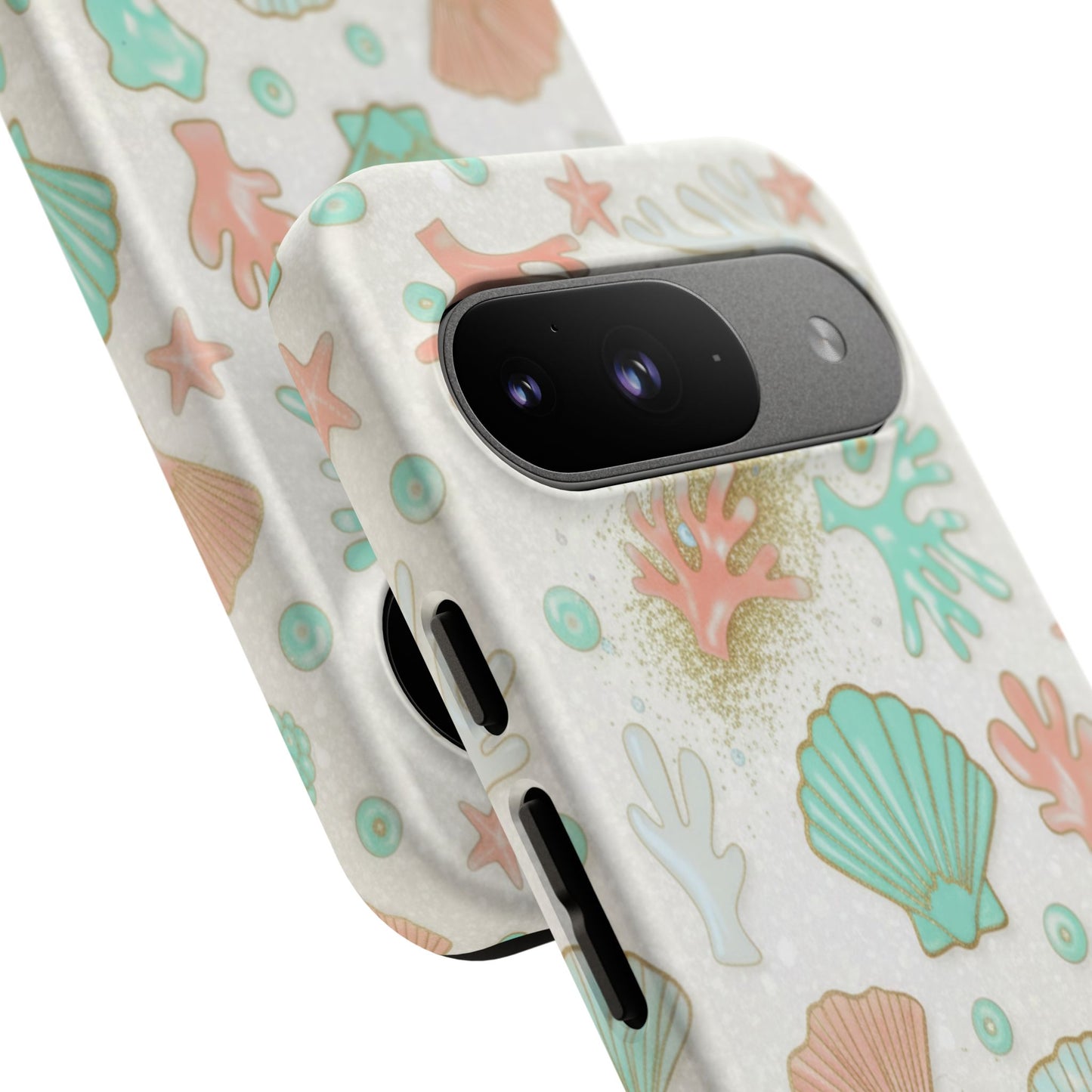 Seashell Coral Phone Case — Pastel Beach Shells Protective Tough Case