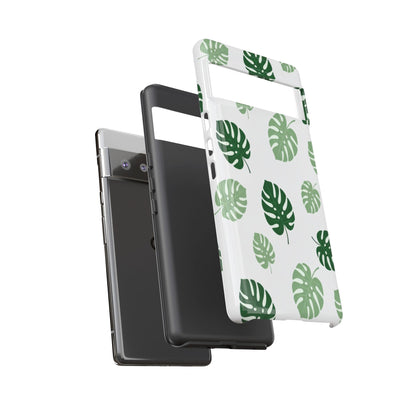 Monstera Leaf Phone Case — Tropical Green Pattern Tough Case