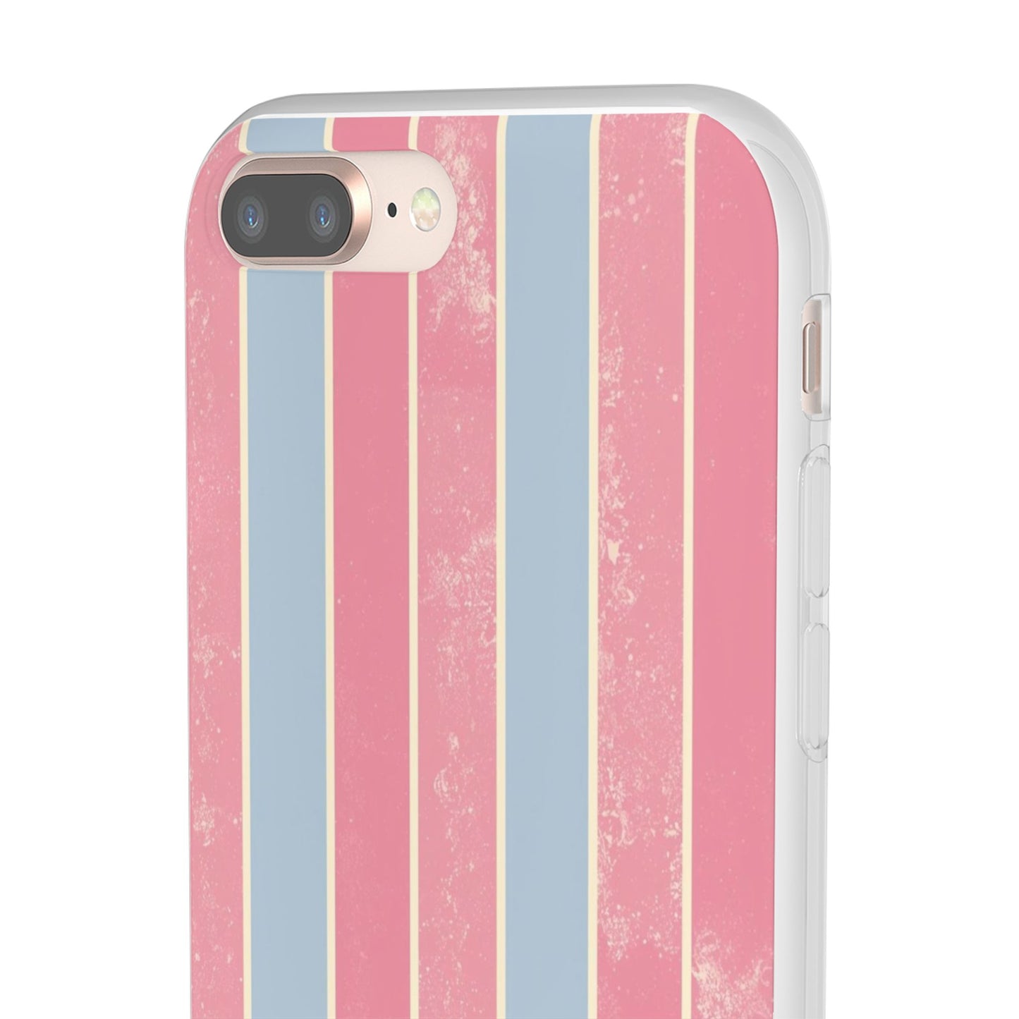 Striped Pink & Blue Phone Case — Retro Pastel Flexi Case