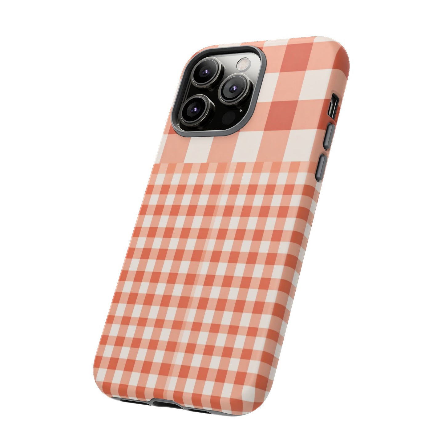 Buffalo Check Tough Phone Case — Orange Gingham Protective Cover