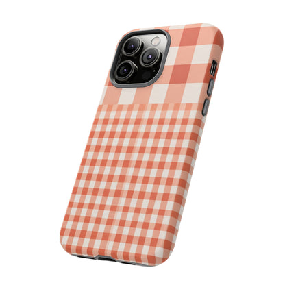 Buffalo Check Tough Phone Case — Orange Gingham Protective Cover