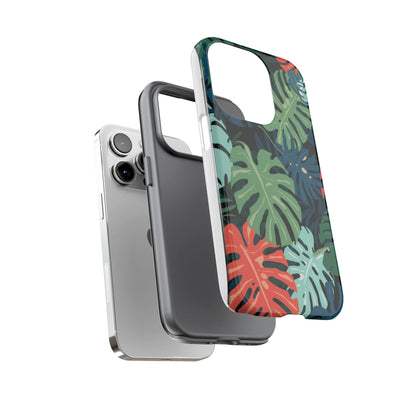 Tropical Monstera Phone Case — Colorful Leaf Protective Tough Case