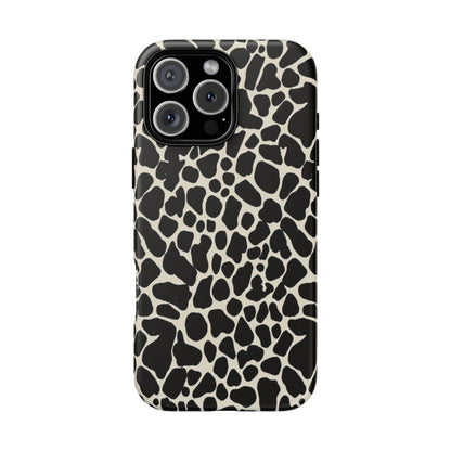Black and White Cowhide Phone Case — Protective Tough Case
