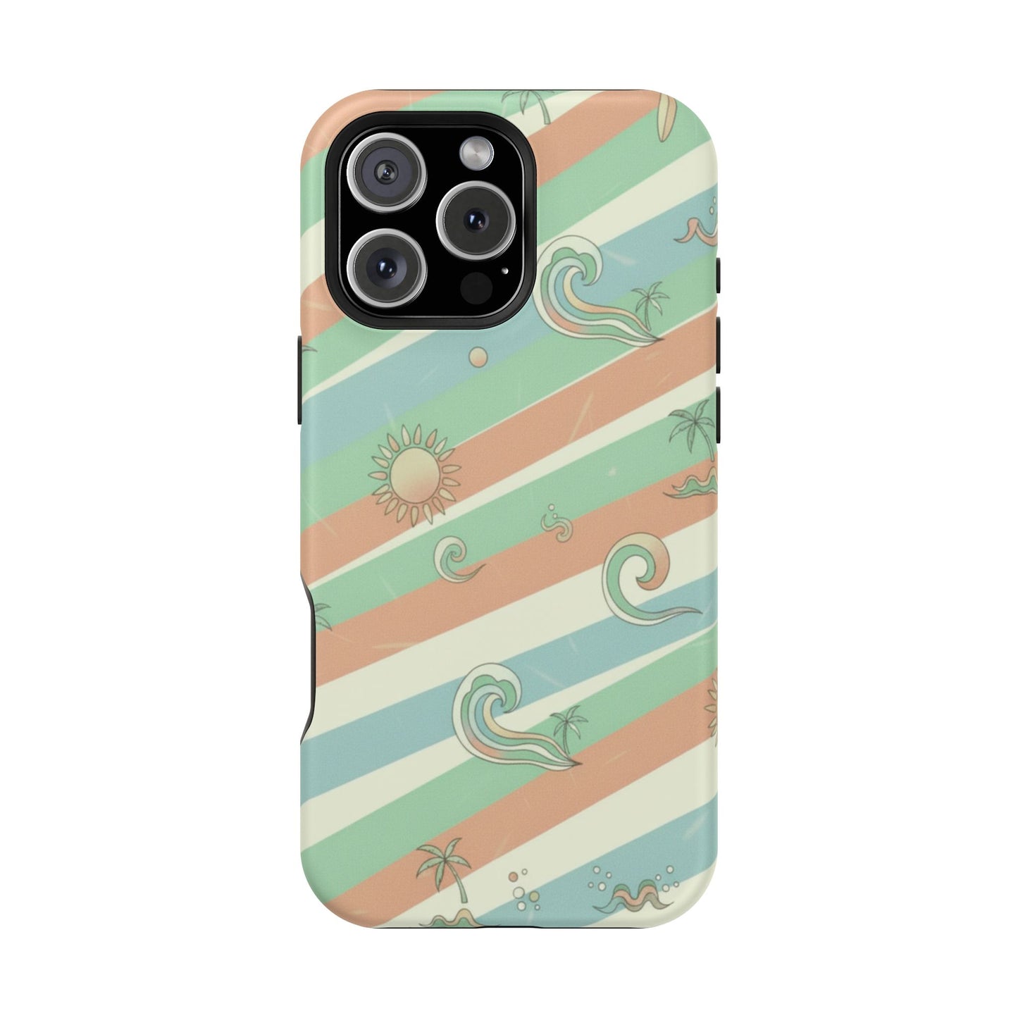 Magnetic Impact-Resistant Phone Case — Retro Surf Stripes