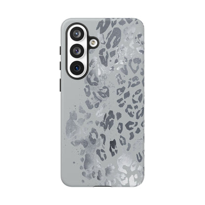 Gray Leopard Print Tough Phone Case