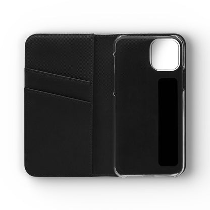 Checkered Flip Phone Case – Black & Cream Retro Grid Wallet Case